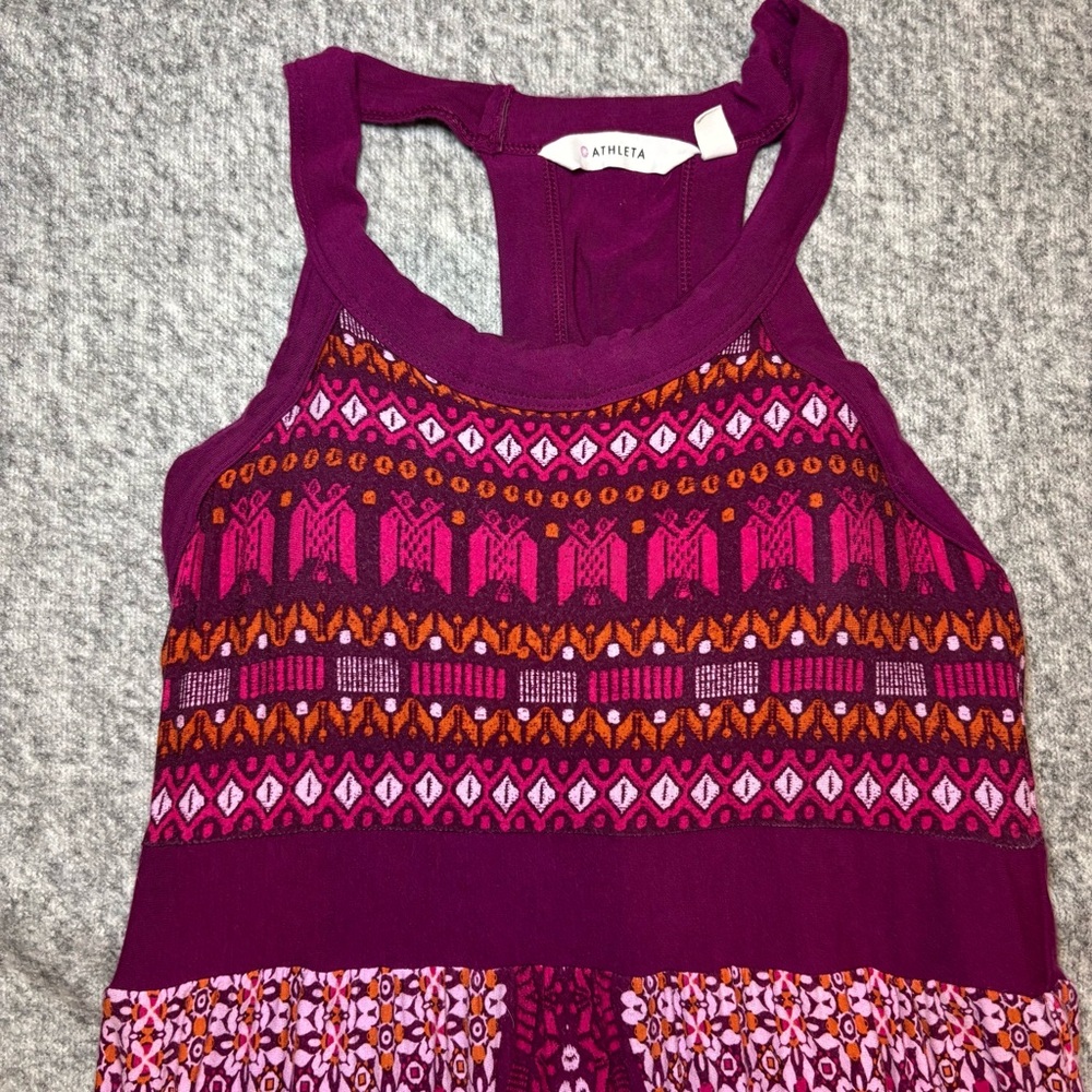 Athleta Women’s Rio Maxi Racerback Dress Small Raspberry Persia Pink Boho - Picture 5 of 12